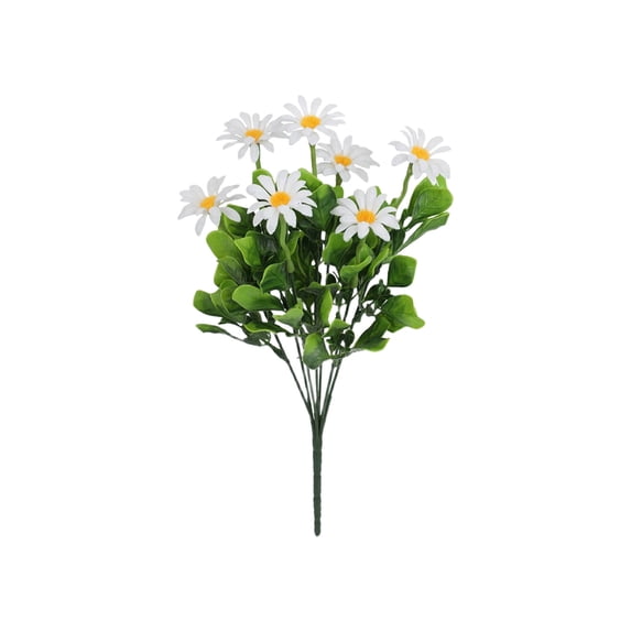 Artificial Fall Mum Flowers for Outdoor, Waterproof Floral Arrangements, Fake Autumn Daisy Flowers for Front Door Patio Garden Yard Planter Home Decor, White