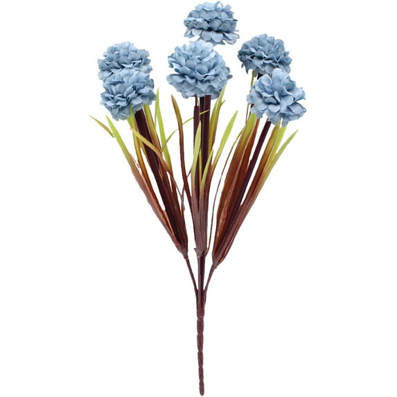 Artificial Fall Mums Flowers, Silk Chrysanthemum Ball with UV Resistance for Outdoor Decoration, 13" Bundle for Porch, Garden, Kitchen, and Office, Dark Blue, Indoor/Outdoor Decor
