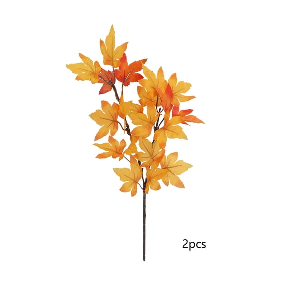 Artificial Fall Oak Leaves Stems Autumn Foliage Branches for Home Kitchen Farmhouse Vase Table Centerpieces Party Halloween Decor Yellow