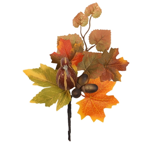 Artificial Fall Stems,Artificial Berry Picks Fall Picks with Pumpkin Maple Leaves Branches Decorations,Artificial Maple Leaves Branch for Home Harvest Farmhouse Thanksgiving Table Decor,Z1_Green