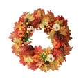 thumbnail image 1 of Artificial Fall Wreath 19.7 Inch - Autumn Thanksgiving Front Door Wreath with Pumpkins, Maple Leaves, Pine Cones for Indoor Outdoor Harvest Home Decor, 1 of 8