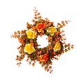thumbnail image 1 of Artificial Fall Wreath, Autumn Realistic Yellow Orange Rose Christmas Wreath, 14.96 Inch Lightweight Front Door Harvest Floral Hanging Wreath For Front Door Porch Thanksgiving Home Decor,1Pc, 1 of 7