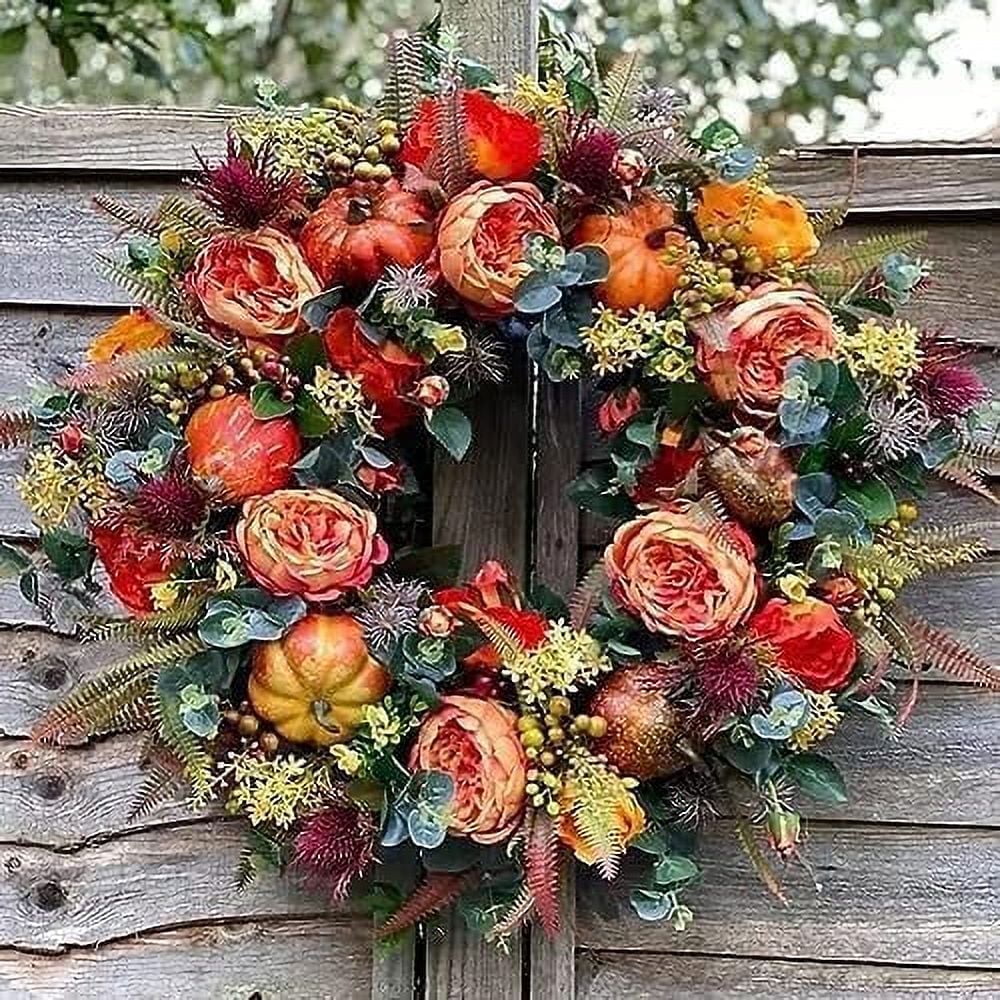 Artificial Fall Wreaths for Front Door Rustic Autumn Wreath with ...