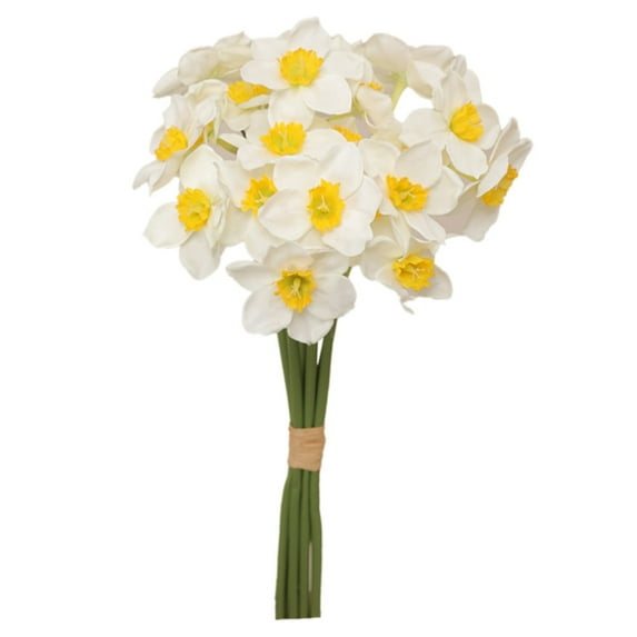 Artificial Faux Botanical Flowers, Ongmies Artificial Daffodils 16 Inch Long Silk Flowers for Decorative Bouquets for Home Gatherings, Weddings and Shops