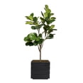 thumbnail image 1 of Artificial Faux Fig Tree 74" Large Fake Plant with Planter, 1 of 3