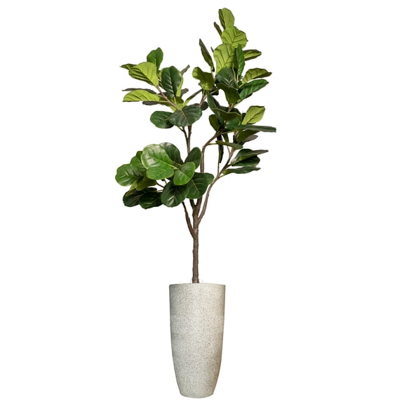 Artificial Faux Fig Tree 82" Large Fake Plant with Planter
