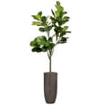 thumbnail image 1 of Artificial Faux Fig Tree 88" Large Fake Plant with Planter, 1 of 3