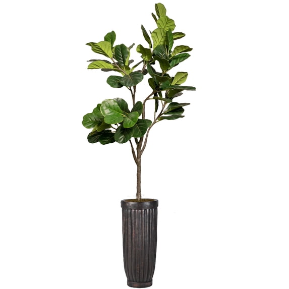 Artificial Faux Fig Tree 89" Large Fake Plant with Planter