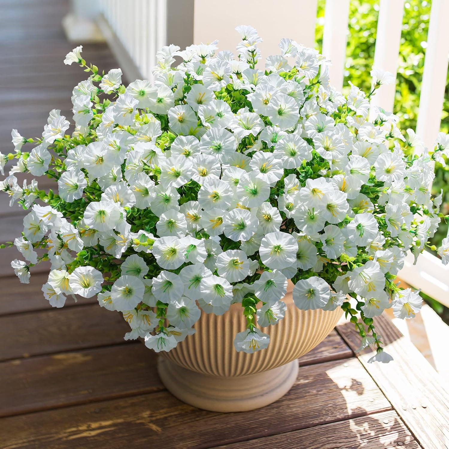Artificial Faux Flowers Plants for Outdoor Outside Decoration, 12 ...