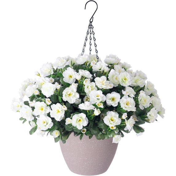 Artificial Faux Hanging Flowers Plants Basket for Outdoor Porch Spring ...
