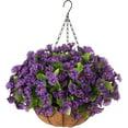 thumbnail image 1 of Artificial Faux Hanging Flowers Plants Basket for Outdoor Spring Decoration,Fake Silk Colorful Daisy in Planter UV Resistant Realistic for Outside Home Porch Patio Yard Balcony Decor, 1 of 6