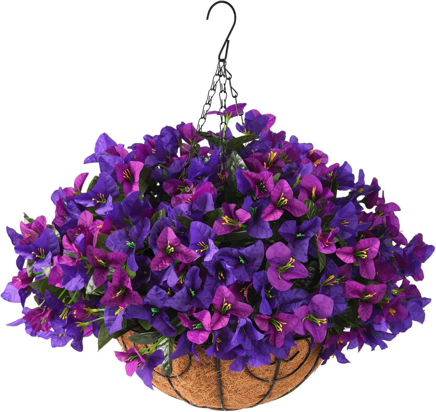 Artificial Faux Hanging Plants Flowers Basket for Spring Outdoor ...