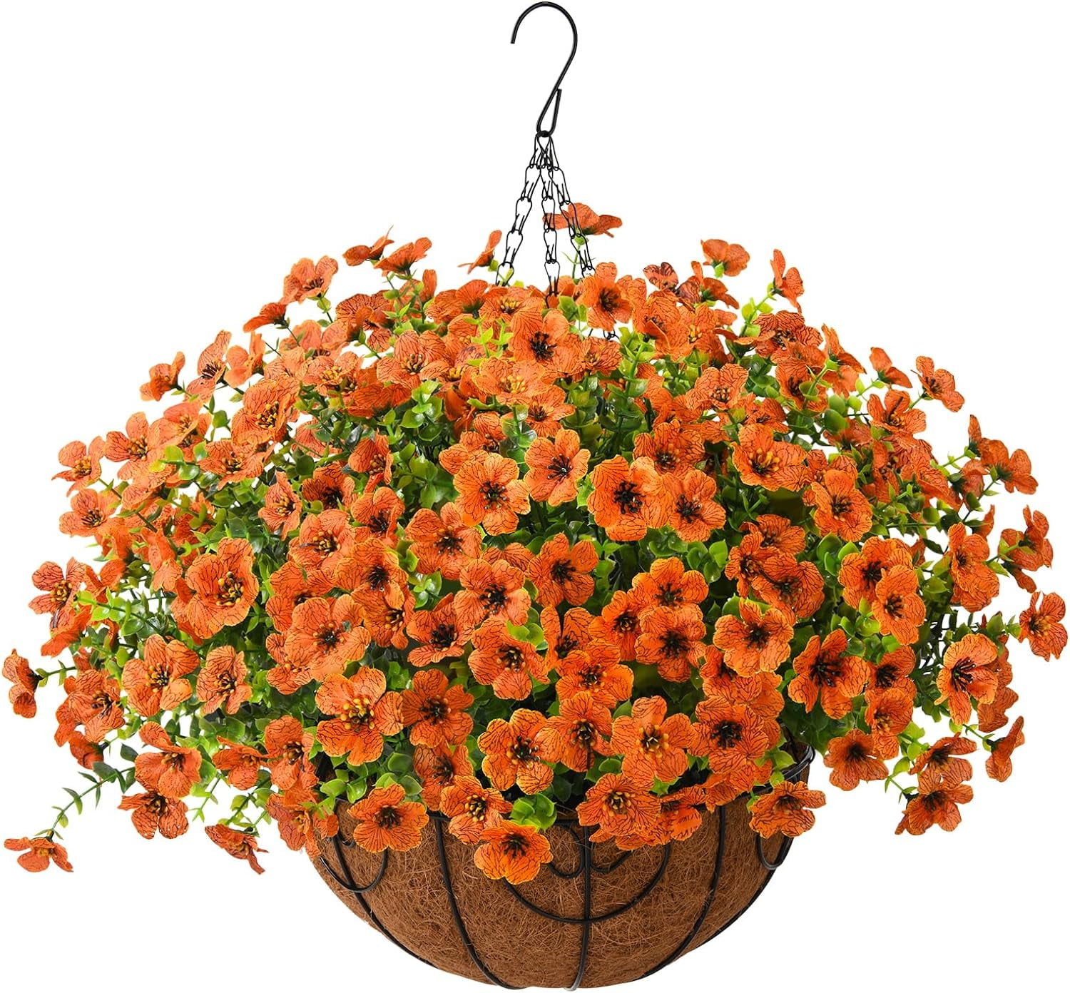 Artificial Faux Hanging Plants Flowers Basket for Spring Outdoor ...