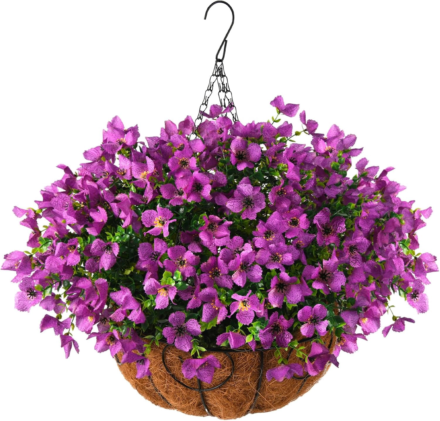 Artificial Faux Hanging Plants Flowers Basket for Spring Outdoor ...