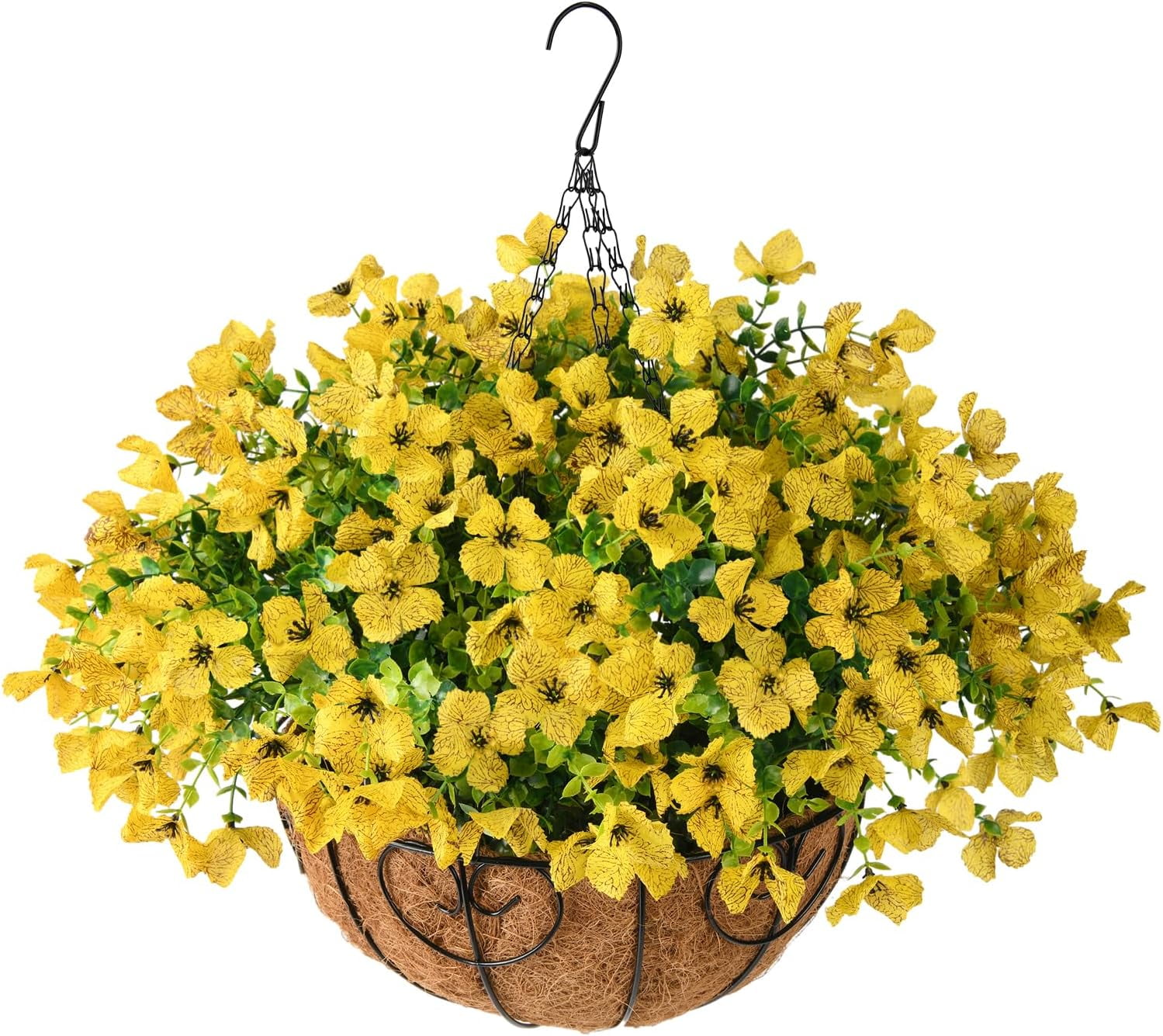Artificial Faux Hanging Plants Flowers Basket for Spring Outdoor ...