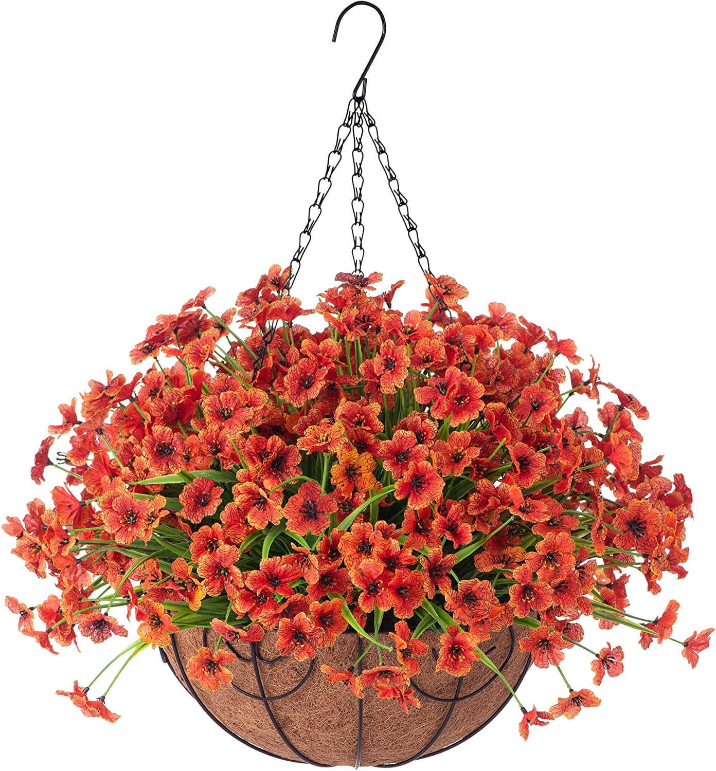 Artificial Faux Hanging Plants Flowers Basket for Spring Summer Outdoor ...