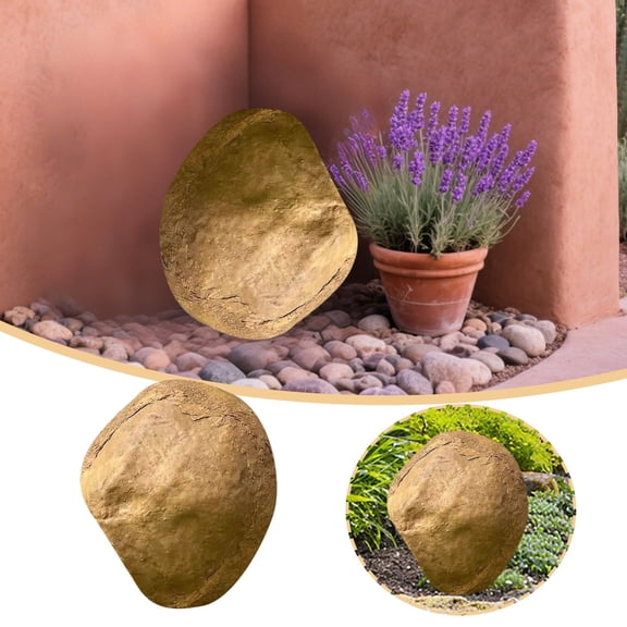 Artificial Landscape Rock Decorative Stone Grey Realistic Multipurpose Garden Decoration Yard Ornament, 7.48*5.9inch