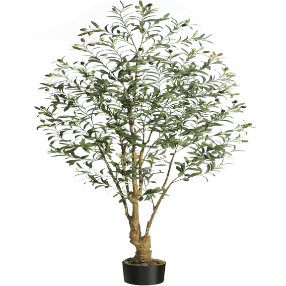 Artificial Faux Olive Plants with Realistic Trunks, Adjustable Branch and Fruits,Silk Fake Potted Tree for Office Home Decor