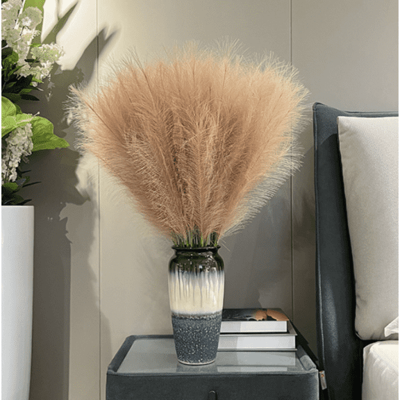 Artificial Faux Pampas Grass 10 Pcs 35.4"Fake Artificial Pampas Grass Variable Length Tall Fluffy Stems Table Vase Filler Centerpiece for Living Room Kitchen Decor Boho Decor Wedding