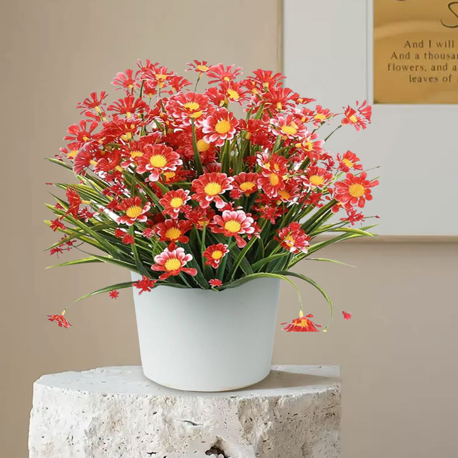 Artificial Faux Plants Flowers Outdoor Outside Decoration, 12 Bundles ...