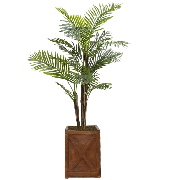 Artificial Faux Real Touch 6.67 Feet Fern Tree With Planter