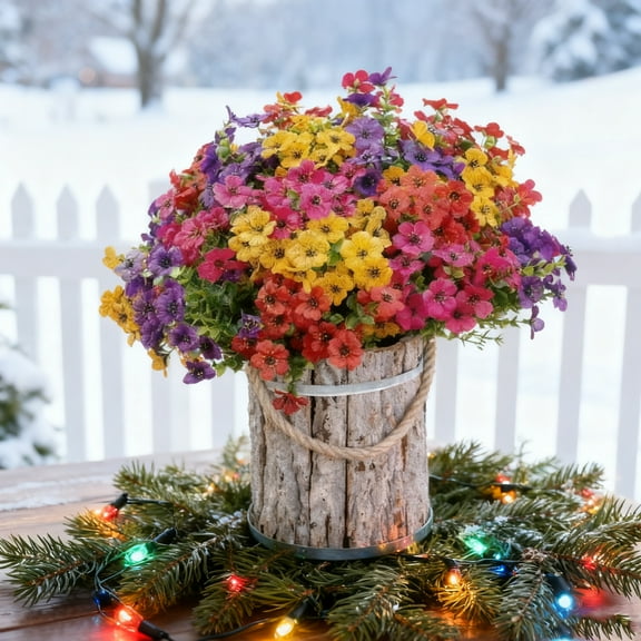 12 Bundles Artificial Autumn Flowers, Fade-Proof Outdoor Fall Decor for Porch, Garden, Yard, Living Room, Bedroom – Multi-Purpose Decorative Floral Arrangement