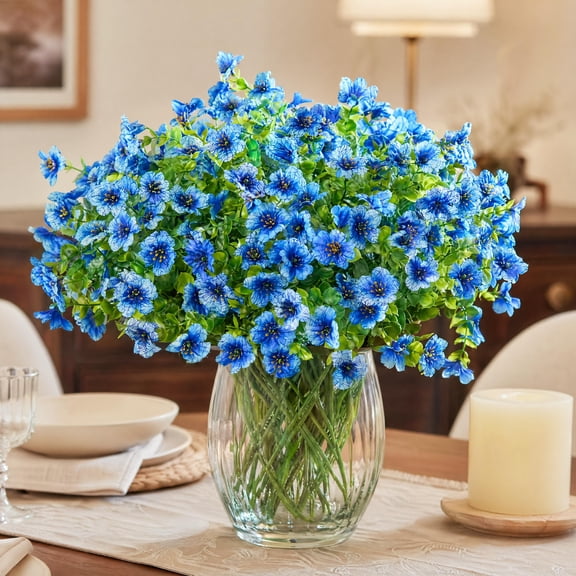 12 Bundles Artificial Autumn Flowers, Fade-Proof Outdoor Fall Decor for Porch, Garden, Yard, Living Room, Bedroom – Multi-Purpose Decorative Floral Arrangement