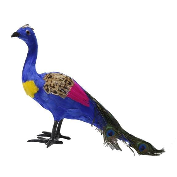 Artificial Feathered Bird Fake Animal Statue - Funny Bird Sculpture Ornaments Décor - indoor and outdoor Figurines Blue
