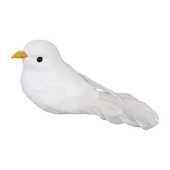 Artificial Feathered Birds Simulation Foam Birds Bird Model, Lifelike, white crafts Artificial Simulation Foam Bird Feathered Dove for Home clip