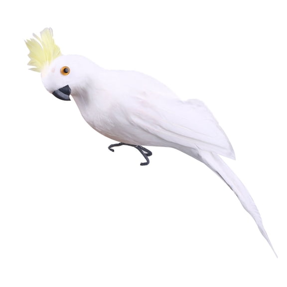 Artificial Feathered Parrot Statue 25cm Lifelike Bird Garden Ornament with Wire Clip Feet for Outdoor Indoor Decoration, Tree Display, Crafts, Projects, Wedding Gifts (Multicolor)