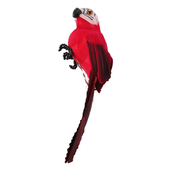 Artificial Feathered Parrot Statue 25cm Lifelike Bird Garden Ornament with Wire Clip Feet for Outdoor Indoor Decoration, Tree Display, Crafts, Projects, Wedding Gifts (Multicolor)