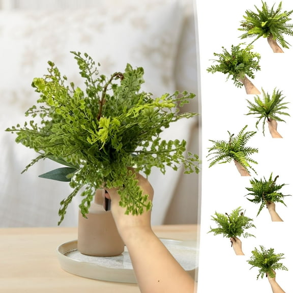 Artificial Fern Bush, Faux Foliage Greenery for Home Decor, Realistic Silk Fern Leaves Bouquet, No Maintenance Fake Plants for Vase, Table Centerpiece, Living Room Office Decoration,Housewarming Gift
