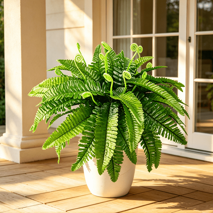 Using Fake Ferns Artificial Fern Plants Large Boston Fern, Fake Fern Bush In Pots ...