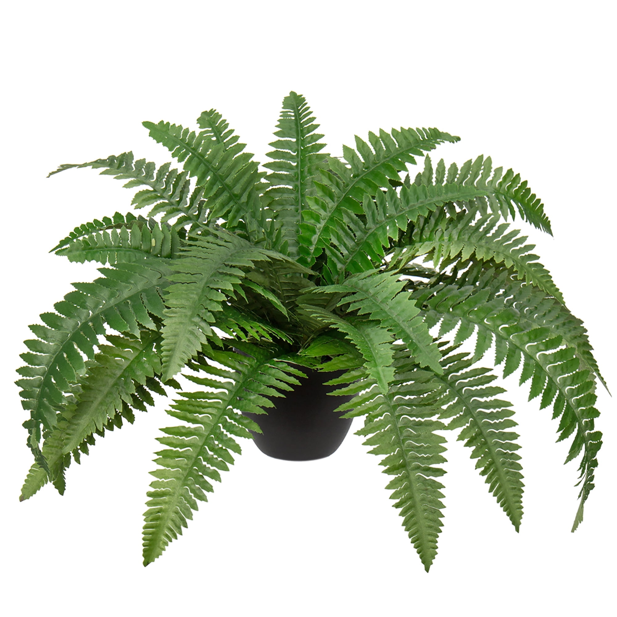 GnFlus Artificial Boston Fake Fern in Black Pot Home Decor Plastic Pot