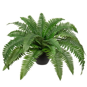 Artificial Fern Potted Plant Faux Boston Fake Fern Bush Plant in Pot Office Living Room Home Decor for Outdoors & Indoor