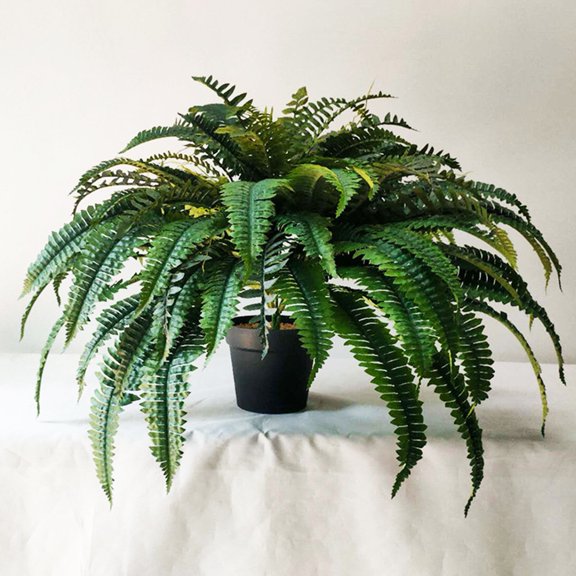 Artificial Fern UV Resistant Realistic Reusable Home Wedding Party Faux Greenery Plants Indoor Outdoor Garden Yard Decoration Photo Props -50 cm