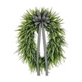 thumbnail image 1 of Artificial Fern Wreath with Striped Bow for Front Door Decor - Elegant Spring Summer Wall and Outdoor Decoration - Durable and Weather-Resistant for Farmhouse Entryway Green, 1 of 3