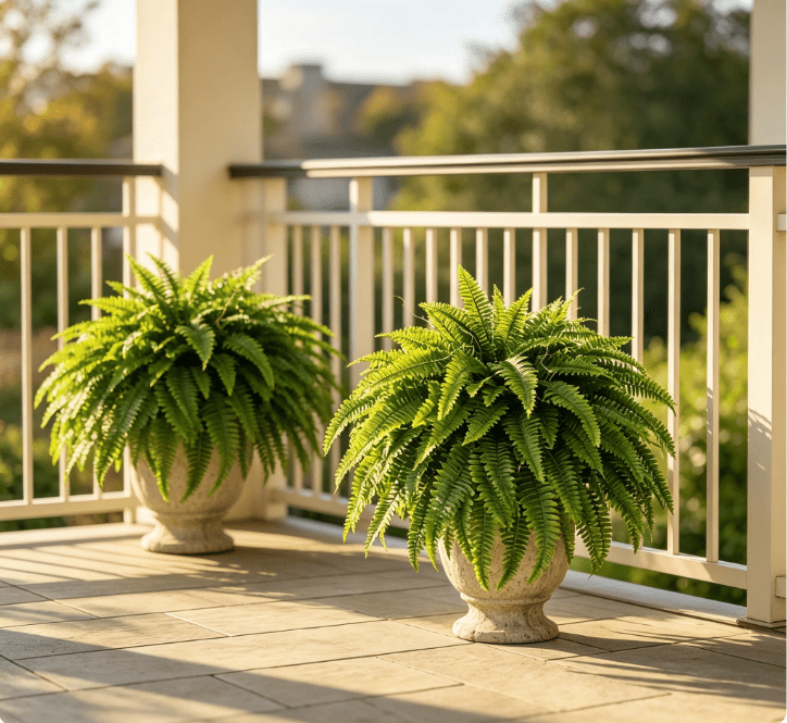 Artificial Ferns for Outdoors & Indoors,Large Faux Fake Boston Fern Plant Planter Garden Porch Entrance