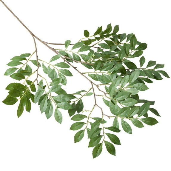 Artificial Ficus Stems Faux Green Stems Ficus Branches Leaf Stem Fake Green Bushes Shrubs Ficus Twig Stems for Vase Filler Home Wedding Office Decor