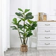 thumbnail image 1 of Artificial Fiddle Leaf Fig Plant in Planter (Set of 2), 1 of 8