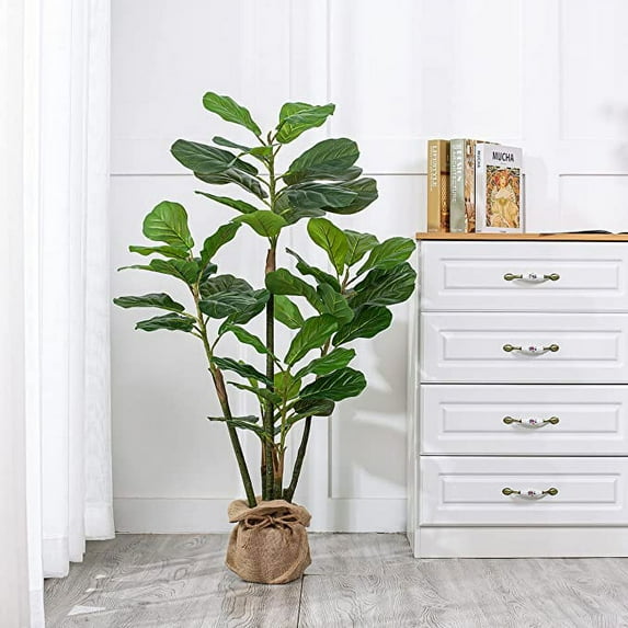 Artificial Fiddle Leaf Fig Plant in Planter (Set of 2)