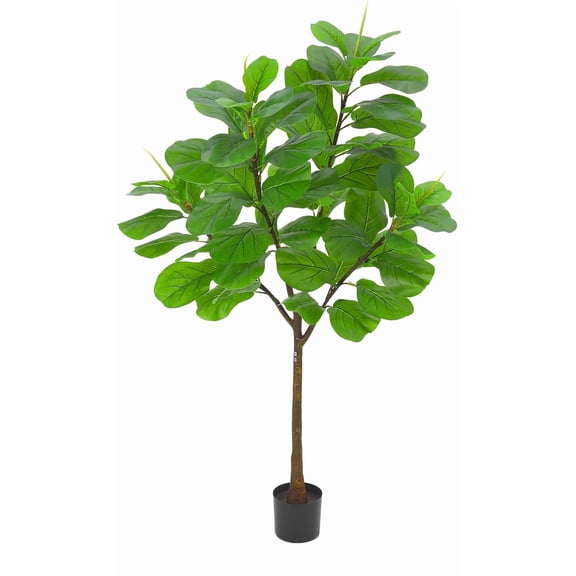 Artificial Fiddle Leaf Fig Tree 5.8 ft Tall with 65 Decorative Leaves, Fake Fig Silk Tree in Pot, Artificial Tree in Plastic Pot for Home Office, Living Room, Corner Decor Indoor