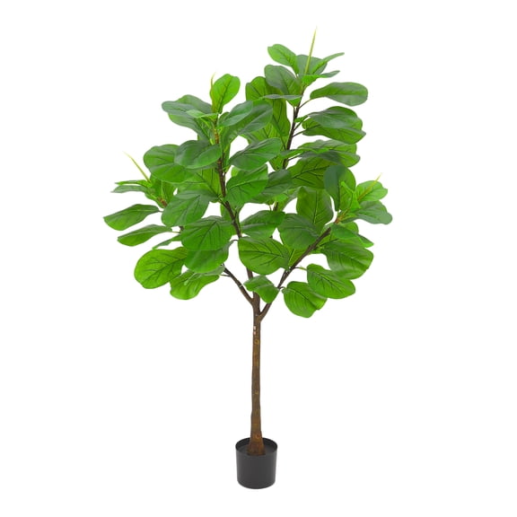 Artificial Fiddle Leaf Fig Tree 5.8ft Tall with 65 Decorative Leaves, Fake Fig Silk Tree in Pot, Artificial Tree in Plastic Pot for Home Office, Living Room, Corner Decor Indoor