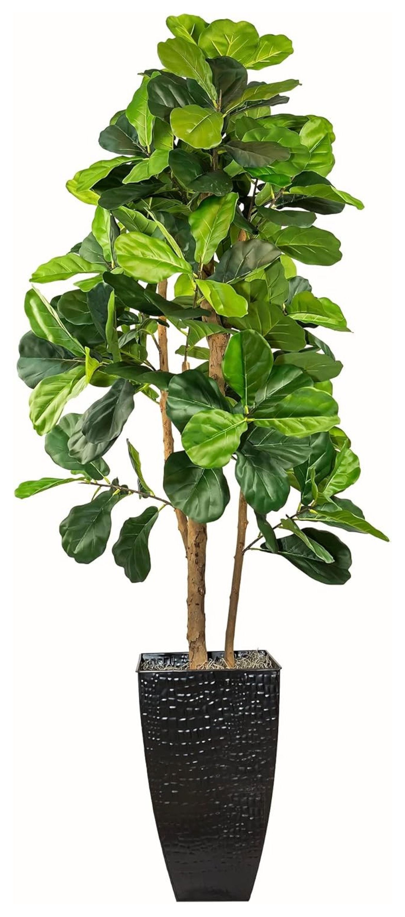 Artificial Fiddle Leaf Fig Tree 6FT Faux Indoor Floor Tree in Metal Pot