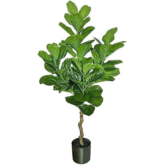 Artificial Fiddle Leaf Fig Tree, Faux Plant for Home Office Decoration, 48" Tall$$Home Decor, Kitchen, & Other