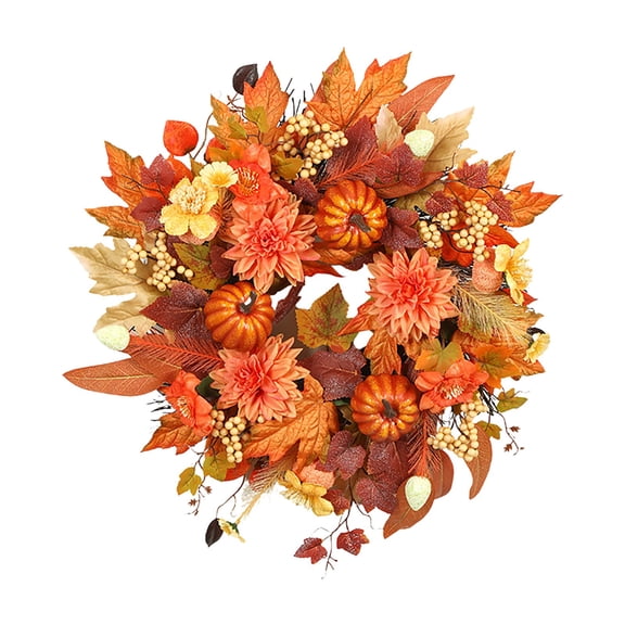 Artificial Fir Wreath, Yellow Artificial Fir Wreath, All Season Artificial Fir Wreath 17.7 Inch, Green Decorative Garland for Wall Wedding Porch, by Elapind