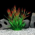 thumbnail image 1 of Artificial Fish Tank Plants, Aquarium Decorations, Purple Plastic Accessories（Red,1pc), 1 of 8