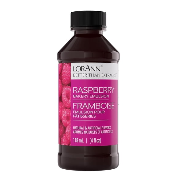 LorAnn Oils Raspberry Flavoring For Baking - Emulsion Raspberry Extract Substitute - 4 oz