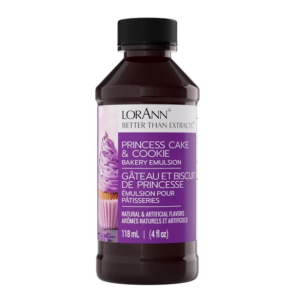 LorAnn Oils Princess Cake & Cookie Flavoring For Baking - Emulsion Princess Cake & Cookie Extract Substitute - 4 oz