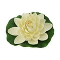 thumbnail image 1 of Artificial Floating Foam Lotus Flower with Water Lily Pad, Artificial Floating Flowers Plants Decoration Pond Pool Lotus Ornaments for Patio Garden Aquarium Home Party Decor (White,1 Pack), 1 of 3